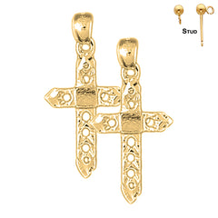 Aretes Cruz Pasión en Oro de 14K o 18K