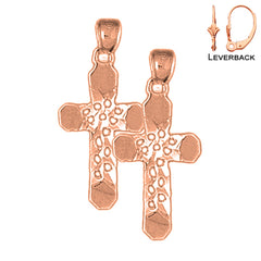 14K or 18K Gold Cross Earrings