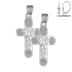 14K or 18K Gold Cross Earrings