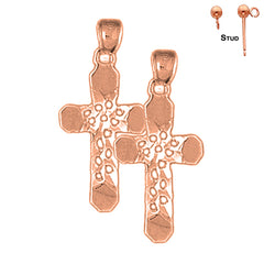 14K or 18K Gold Cross Earrings