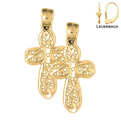 14K or 18K Gold Passion Cross Earrings