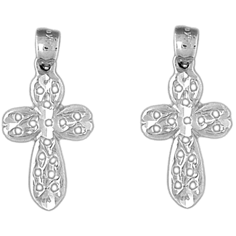 Sterling Silver 27mm Passion Cross Earrings