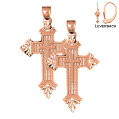 14K or 18K Gold Latin Cross Earrings