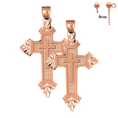 14K or 18K Gold Latin Cross Earrings