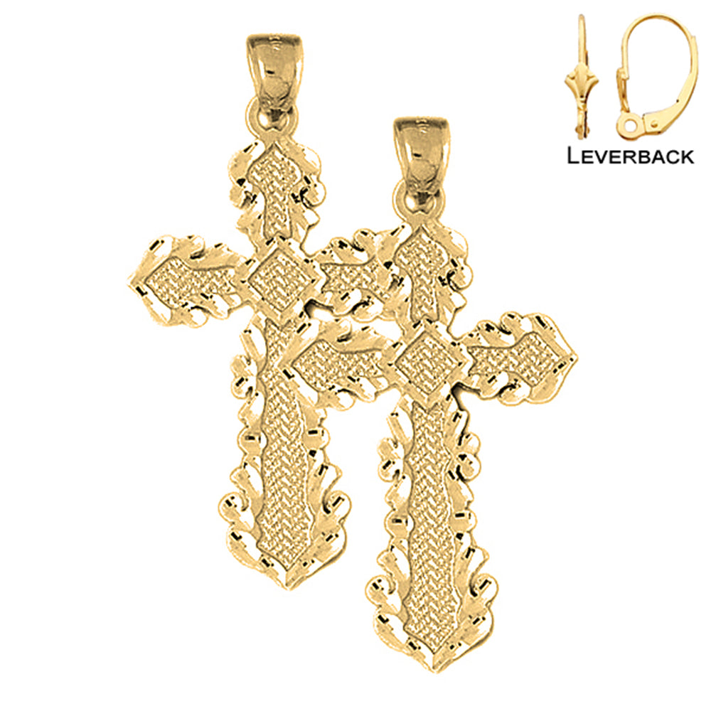 Aretes Cruz Pasión en Oro de 14K o 18K