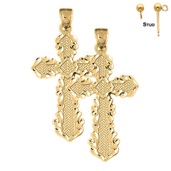 14K or 18K Gold Passion Cross Earrings