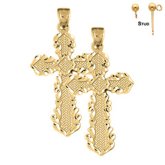 Aretes Cruz Pasión en Oro de 14K o 18K