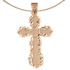 10K, 14K or 18K Gold Passion Cross Pendant