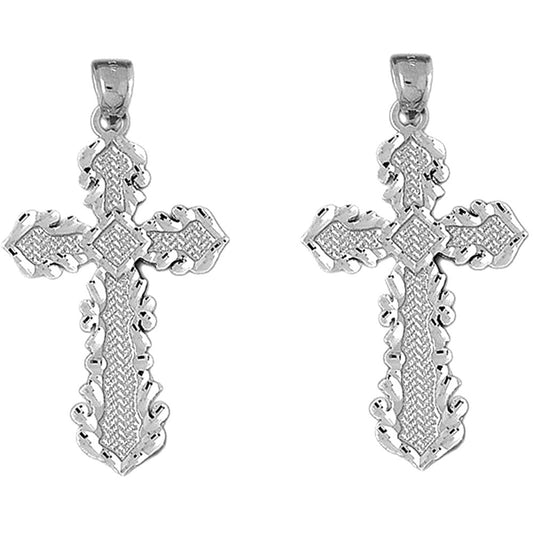 14K or 18K Gold 55mm Passion Cross Earrings