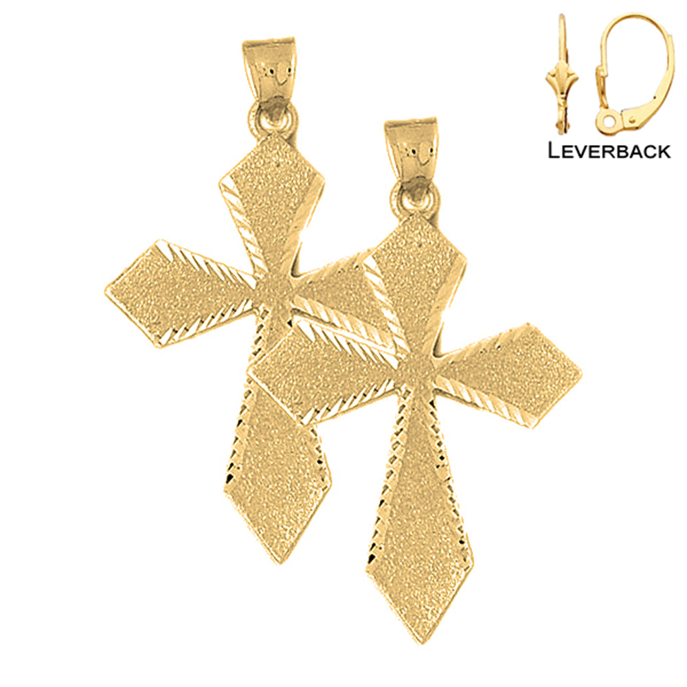 14K or 18K Gold Passion Cross Earrings