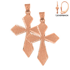 14K or 18K Gold Passion Cross Earrings