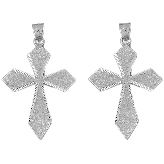 Sterling Silver 53mm Passion Cross Earrings