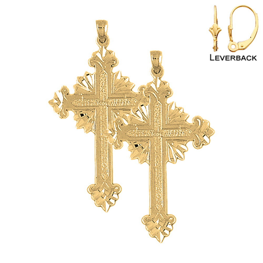 14K oder 18K Gold Glory Cross Ohrringe