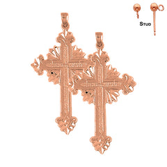 14K oder 18K Gold Glory Cross Ohrringe