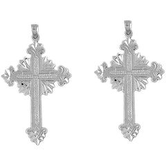 Sterling Silver 50mm Glory Cross Earrings