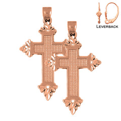 14K or 18K Gold Latin Cross Earrings