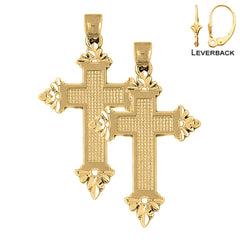 14K or 18K Gold Latin Cross Earrings