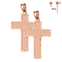 14K or 18K Gold Latin Cross Earrings