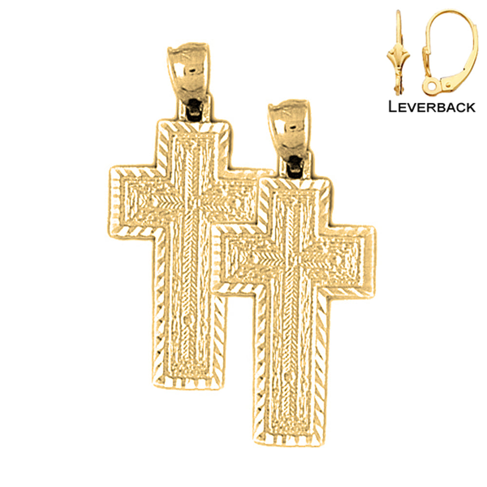 Aretes de Cruz Latina en Oro de 14K o 18K