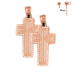 14K or 18K Gold Latin Cross Earrings