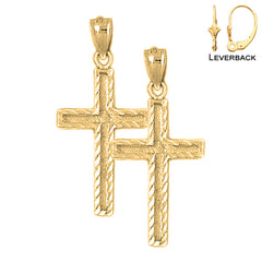 Aretes de Cruz Latina en Oro de 14K o 18K