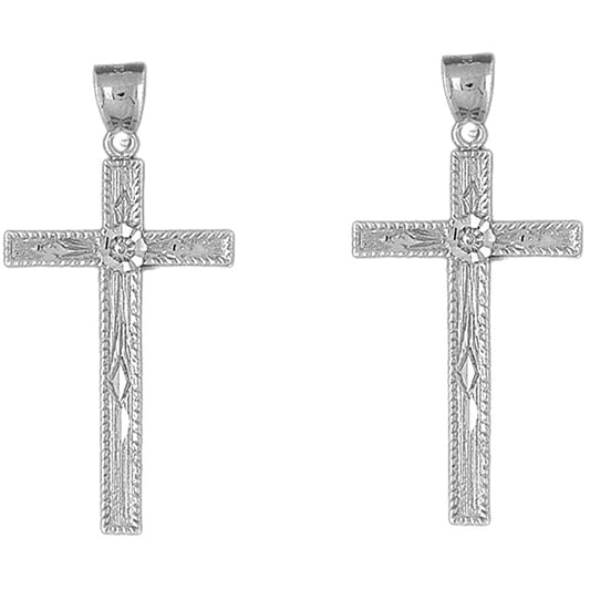 14K or 18K Gold 48mm Latin Cross Earrings