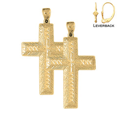 14K or 18K Gold Latin Cross Earrings