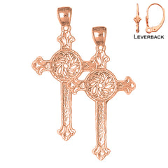 14K or 18K Gold Celtic Cross Earrings