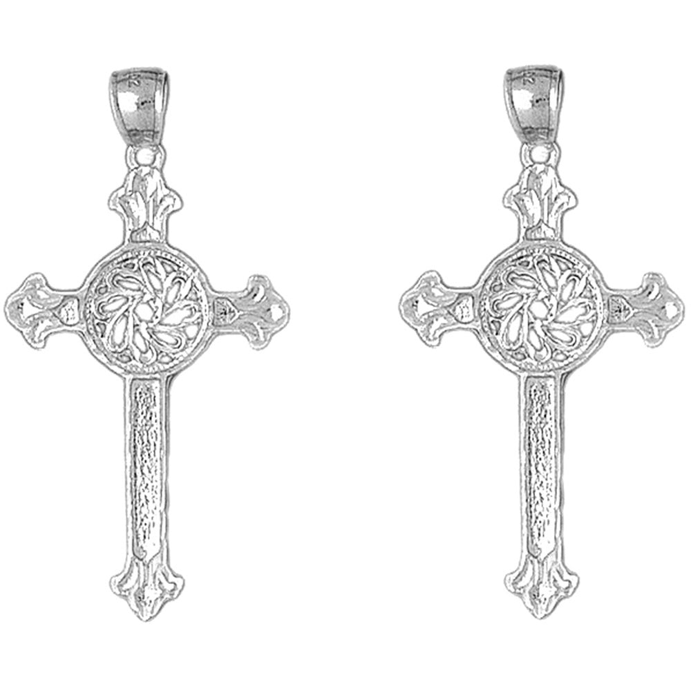 Sterling Silver 51mm Celtic Cross Earrings