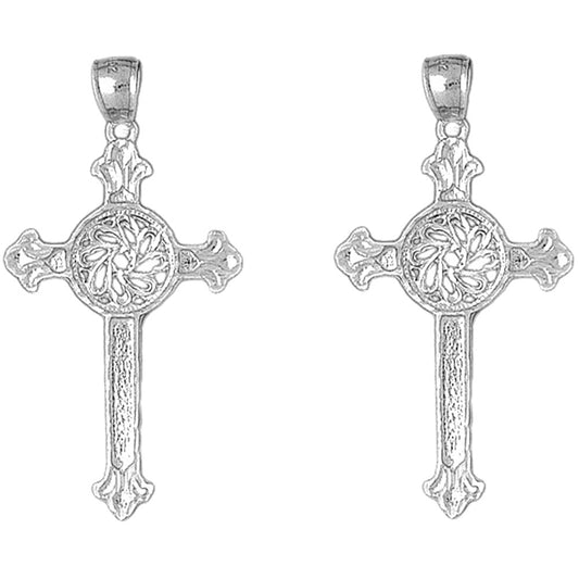 14K or 18K Gold 51mm Celtic Cross Earrings