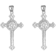 14K or 18K Gold 51mm Celtic Cross Earrings