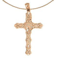 14K oder 18K Gold INRI Kreuz Anhänger