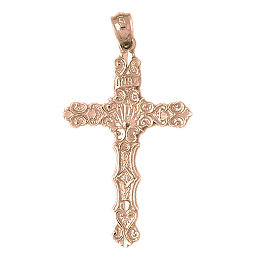 14K or 18K Gold INRI Cross Pendant