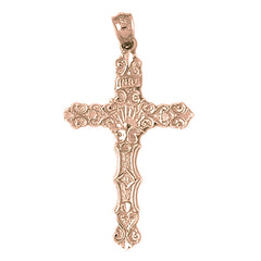 14K or 18K Gold INRI Cross Pendant