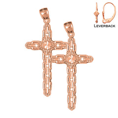 Pendientes Cruz Oro 14K o 18K