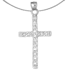 10K, 14K or 18K Gold Link Cross Pendant