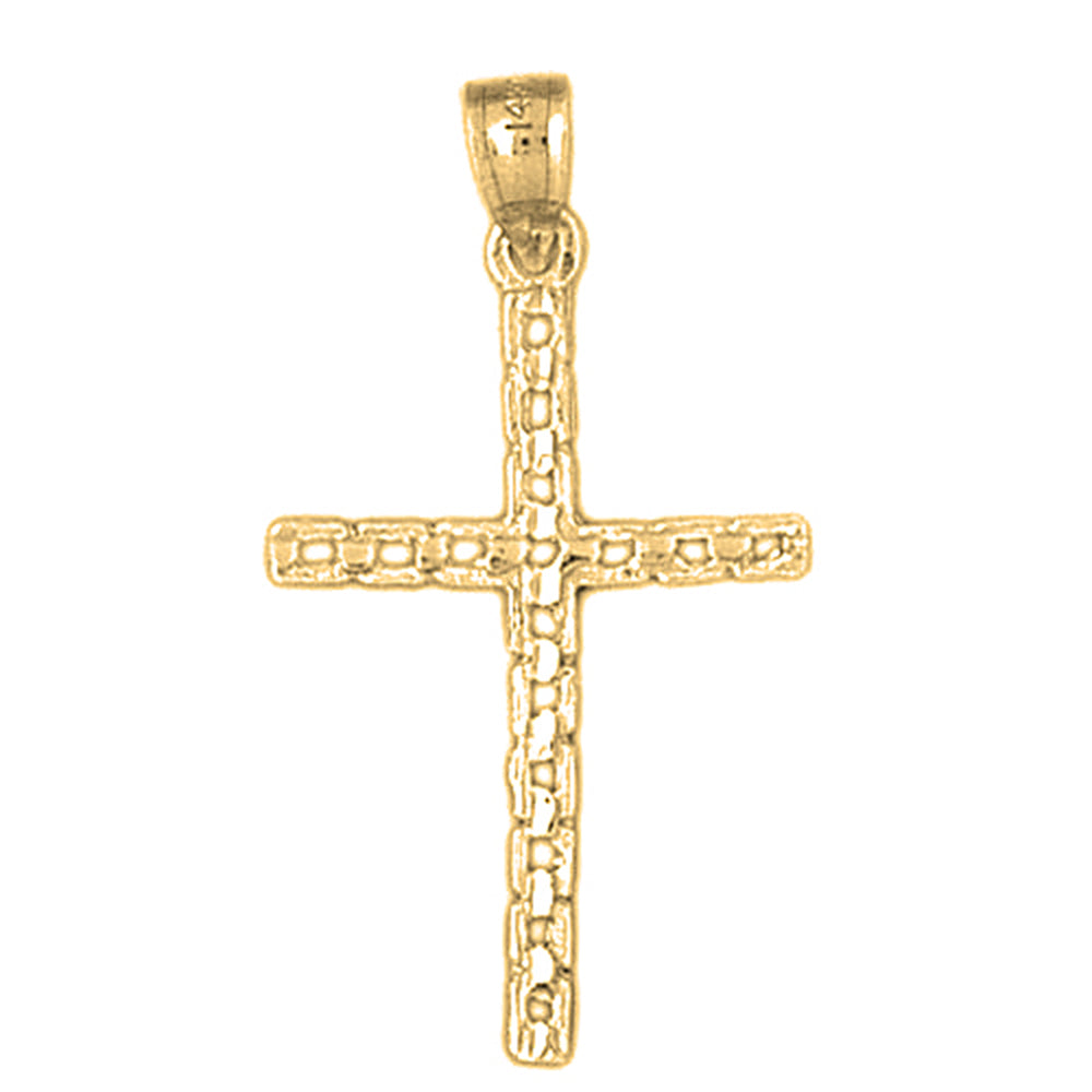 14K or 18K Gold Link Cross Pendant