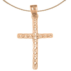 14K or 18K Gold Link Cross Pendant