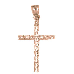 14K or 18K Gold Link Cross Pendant