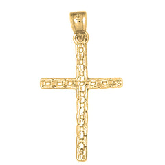 14K or 18K Gold Link Cross Pendant