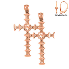 14K oder 18K Gold Kreuz Ohrringe