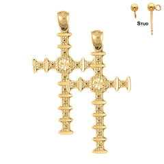 14K or 18K Gold Cross Earrings