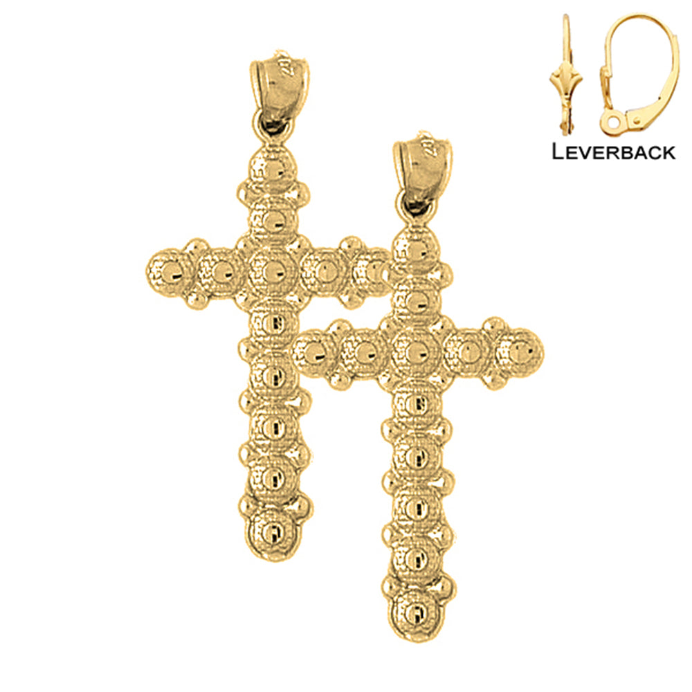 14K or 18K Gold Cross Earrings