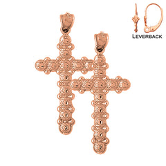 14K or 18K Gold Cross Earrings