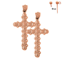 14K or 18K Gold Cross Earrings