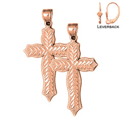 14K or 18K Gold Passion Cross Earrings