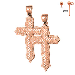 14K or 18K Gold Passion Cross Earrings