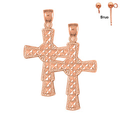 14K or 18K Gold Celtic Cross Earrings