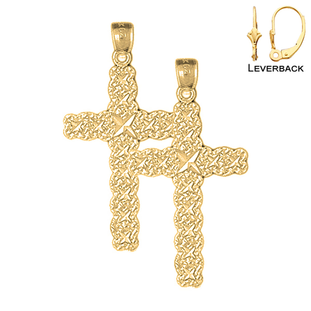 14K oder 18K Gold Kreuz Ohrringe