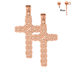 14K oder 18K Gold Kreuz Ohrringe